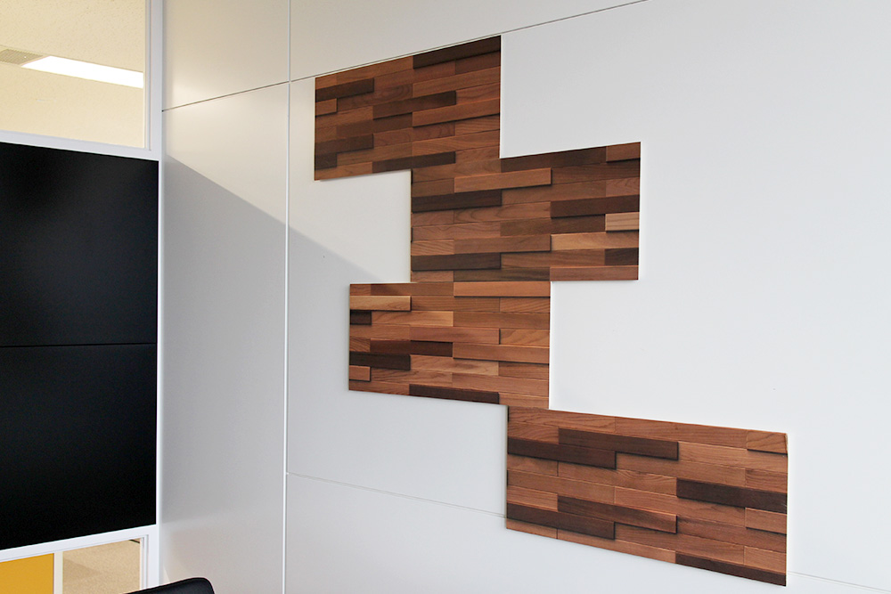 Natural Wood Panel Partition