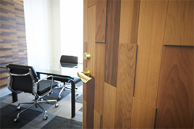 Natural Wood Panel Partition