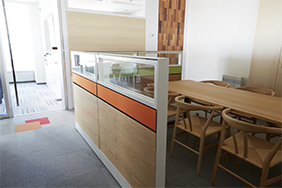 Natural Wood Panel Partition