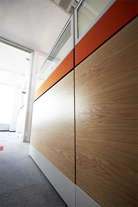 Natural Wood Panel Partition